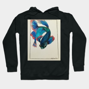 Blue Beta Drawing Hoodie